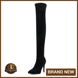 Women's Over The Knee Stiletto Heel Thigh High Boots Stretchy Leather